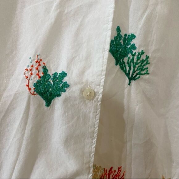 Anthropologie Maeve Embroidered Button down blouse Plus size 3X - Picture 7 of 9